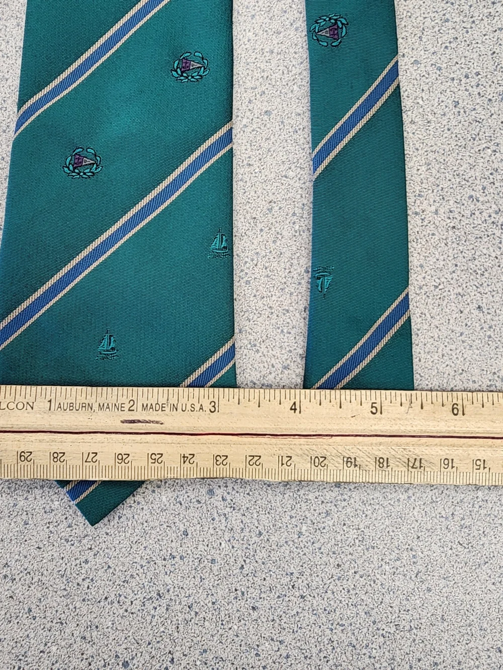 Vintage Derby Finest Quality Green Regimental Striped Tie West Germany